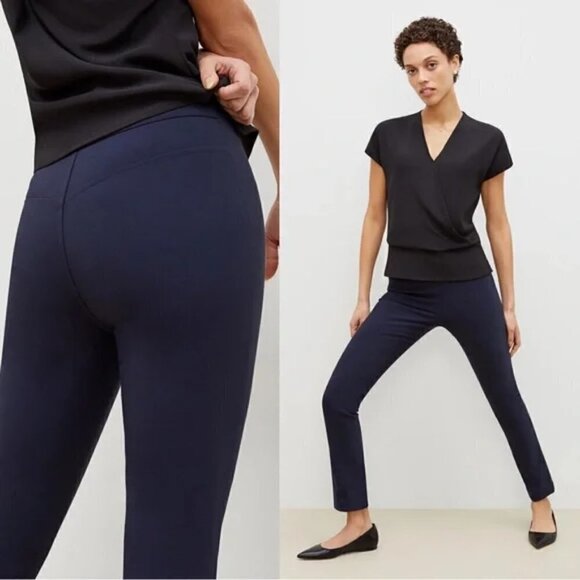 M.M. Lafleur Dark Navy Foster Powerstretch Plus Straight Leg Dress Pant - Picture 4 of 17